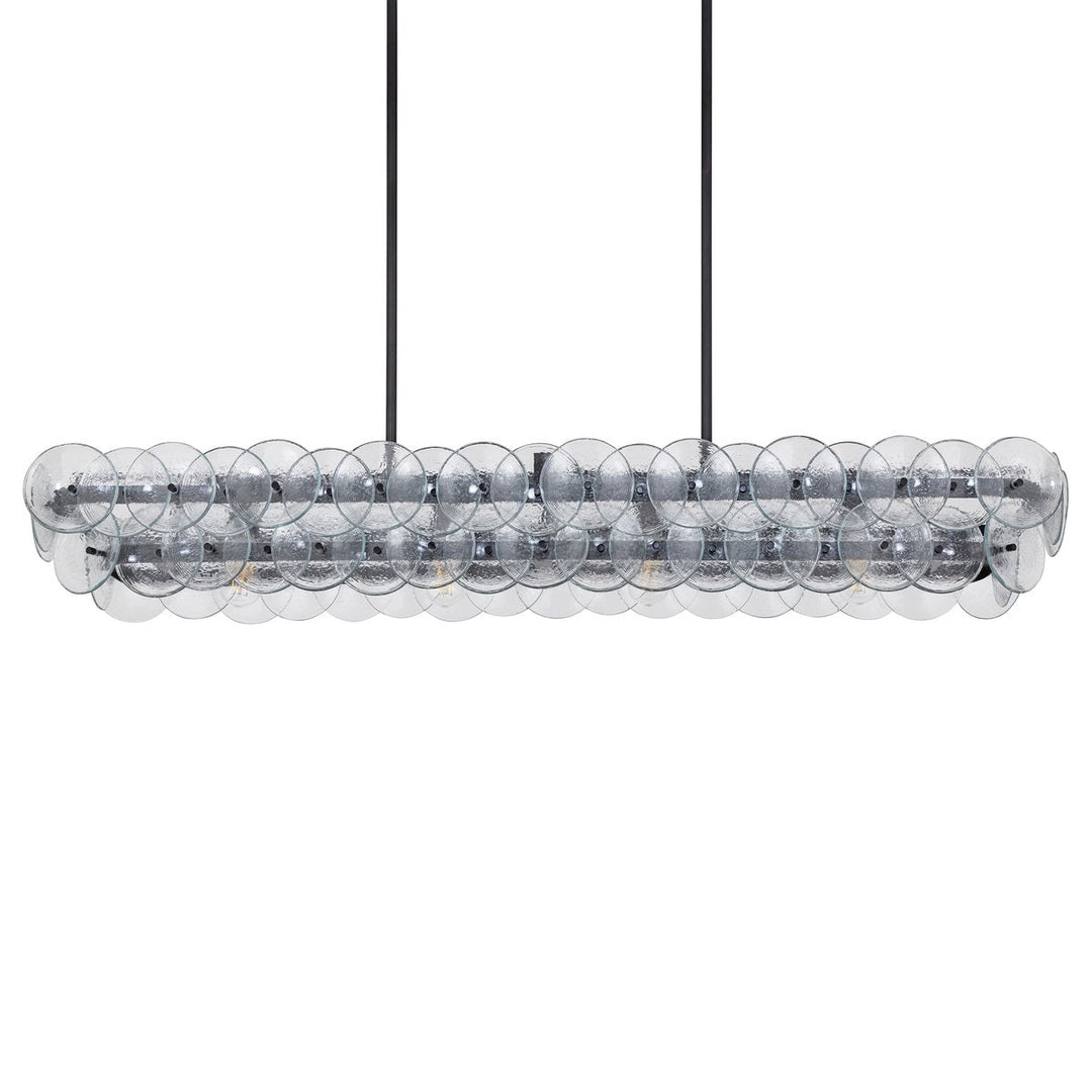 Aurora Chandelier Linéaire en Verre Pressé Ambre Moderne - Neutralighting