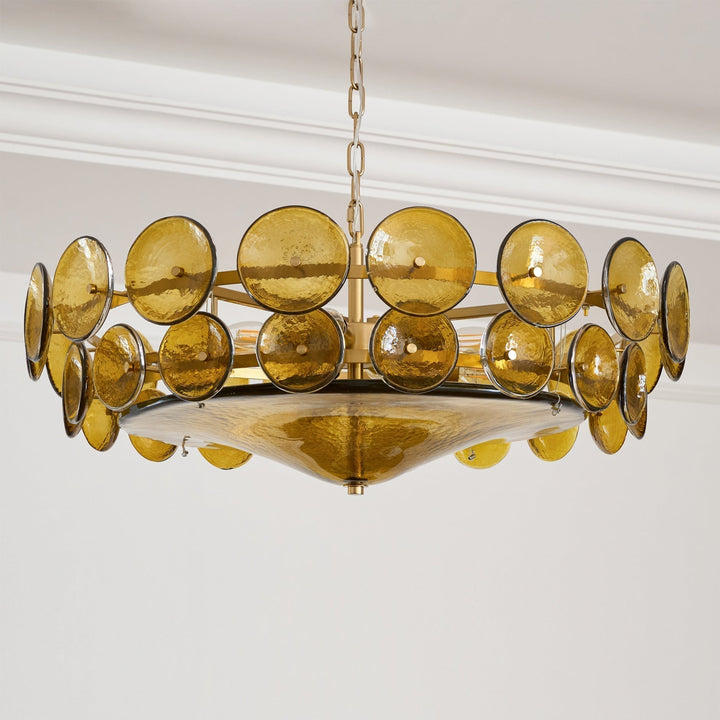 Aurora Chandelier Disque Verre Murano Vintage - Neutralighting