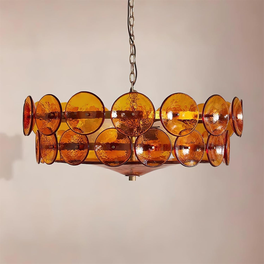 Ventilo Lustre Moderne en Verre Ambre - Neutralighting