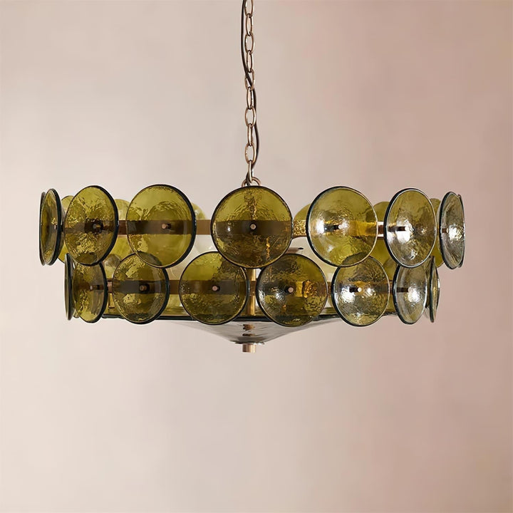 Ventilo Lustre Moderne en Verre Ambre - Neutralighting