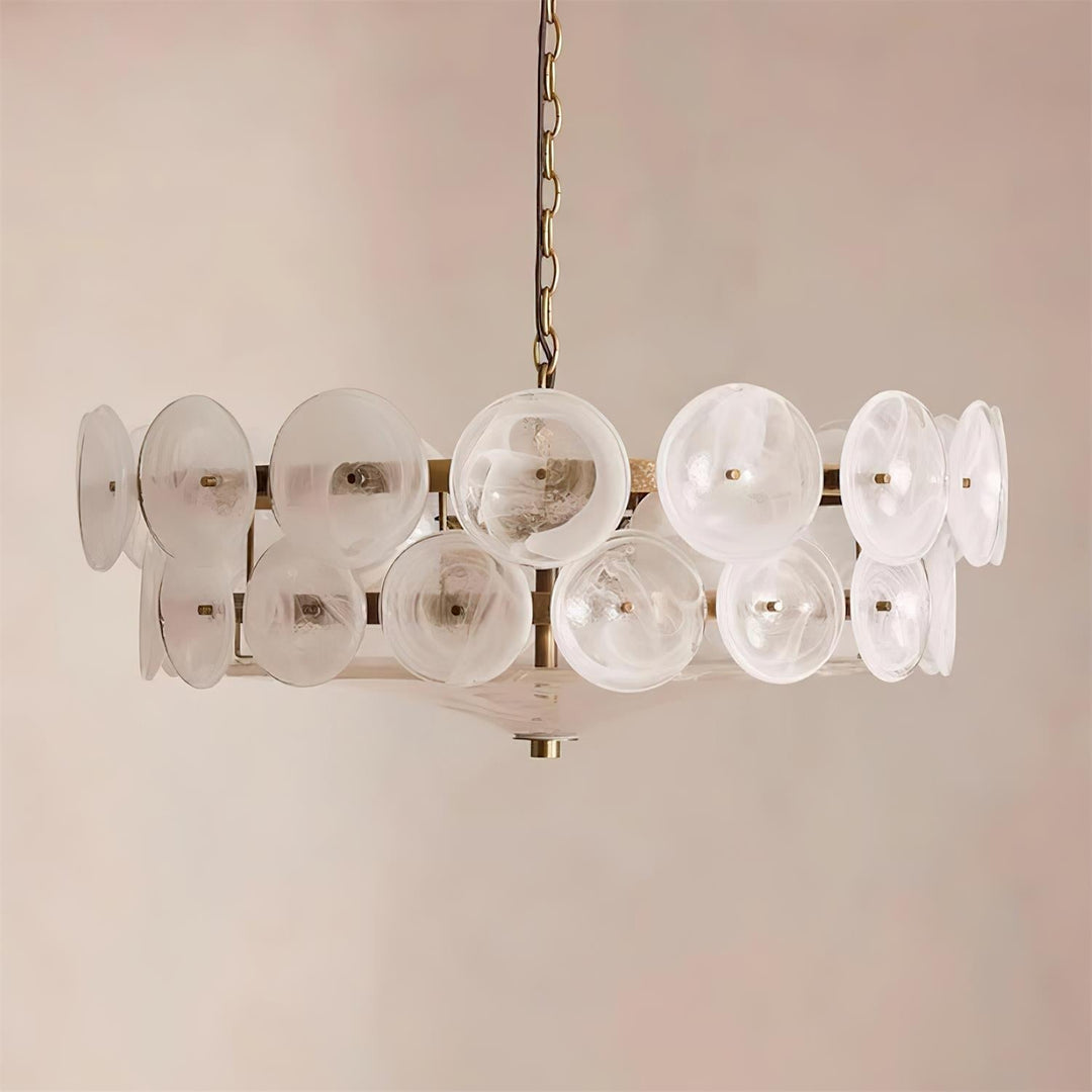 Ventilo Lustre Moderne en Verre Ambre - Neutralighting