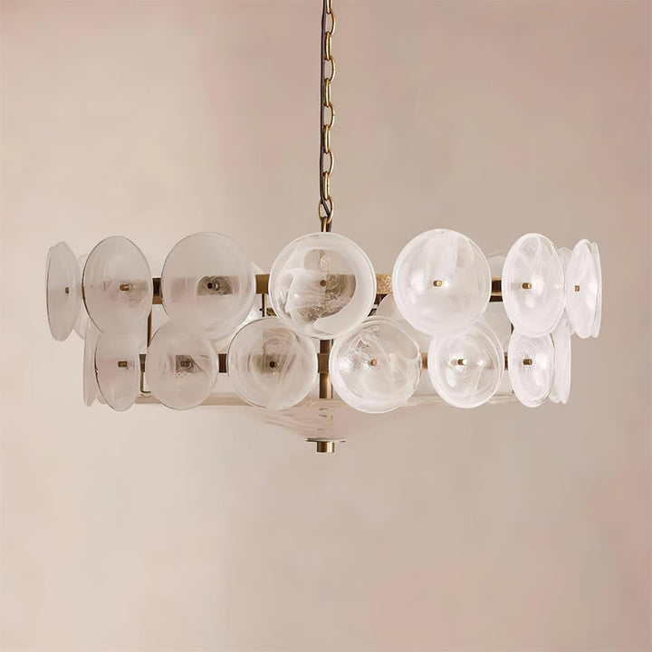 Ventilo Lustre Moderne en Verre Ambre - Neutralighting