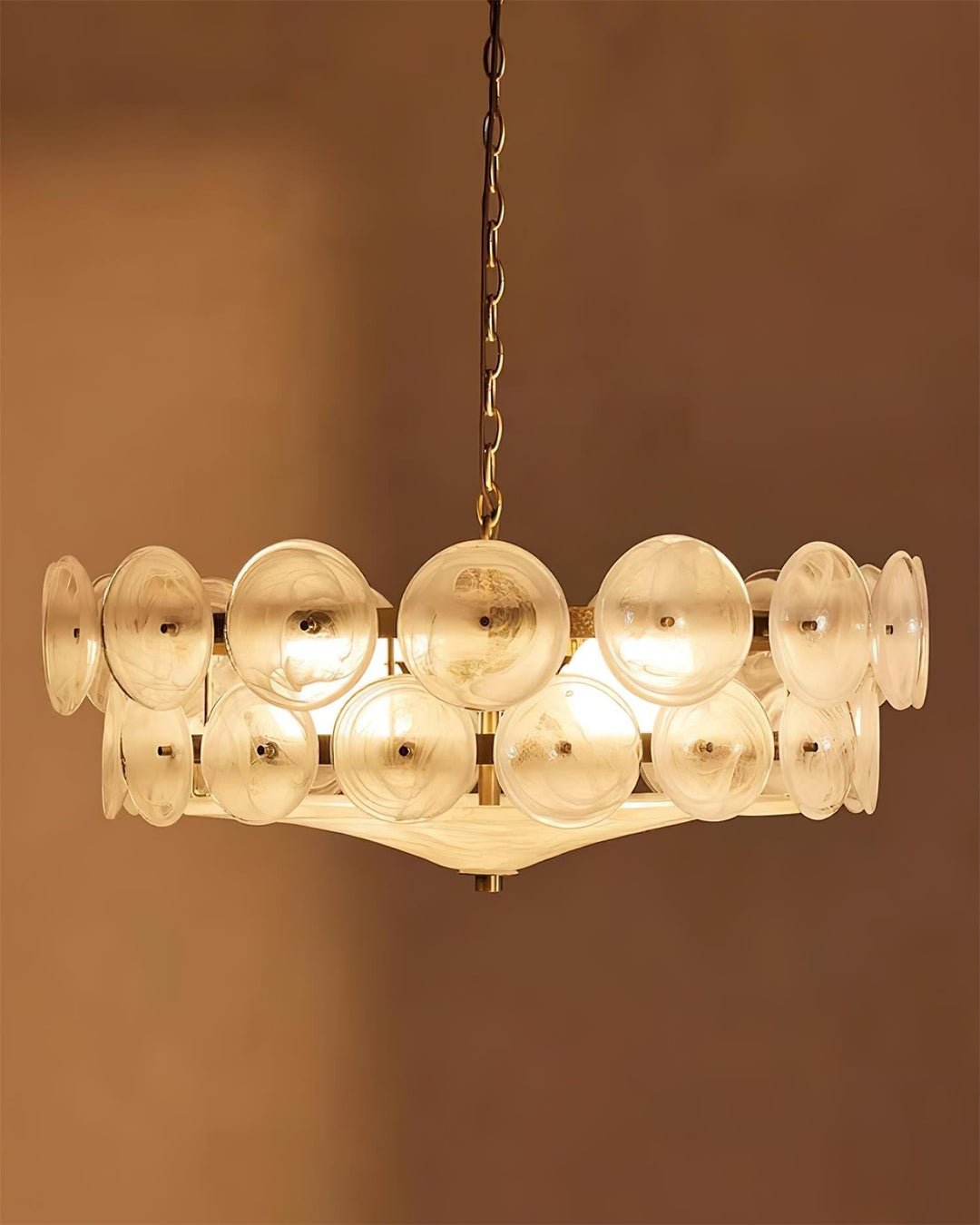 Ventilo Lustre Moderne en Verre Ambre - Neutralighting
