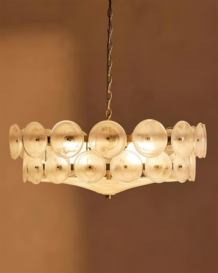 Ventilo Lustre Moderne en Verre Ambre - Neutralighting