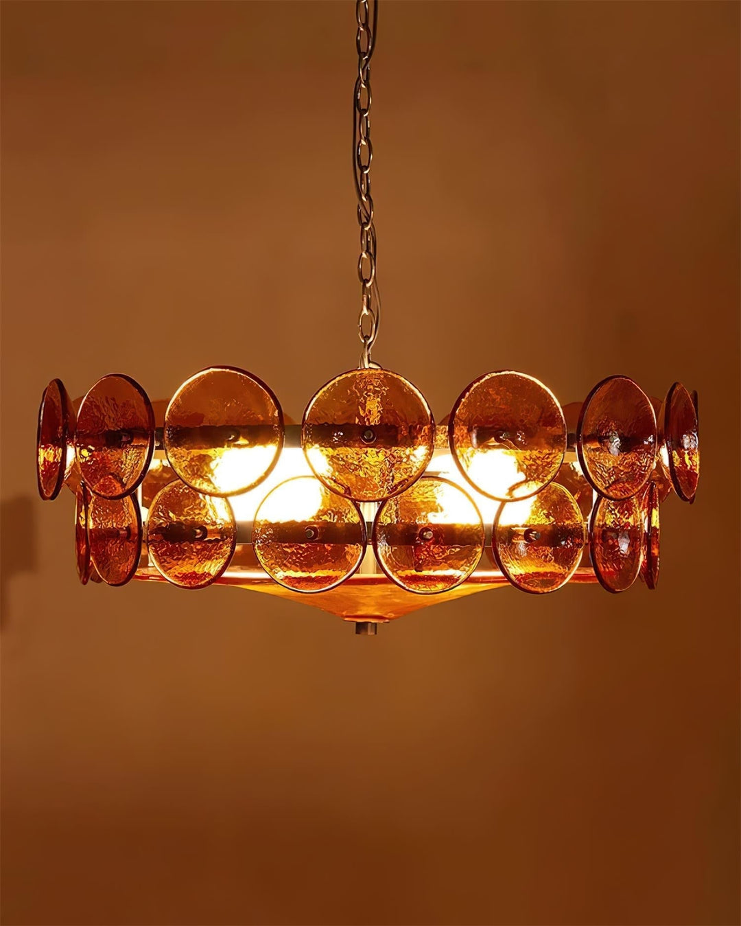Ventilo Lustre Moderne en Verre Ambre - Neutralighting