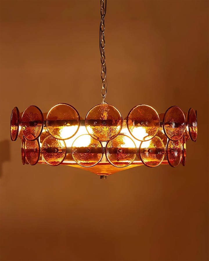 Ventilo Lustre Moderne en Verre Ambre - Neutralighting