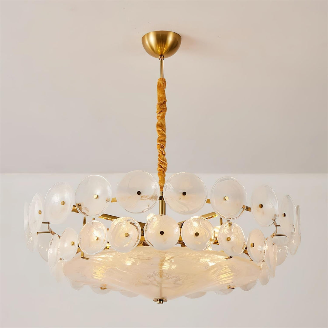 Ventilo Lustre Moderne en Verre Ambre - Neutralighting