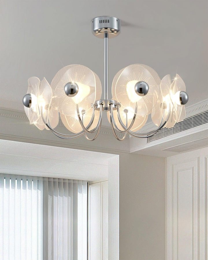 Lotus Lustre Chandelier Verre Courbé Élégant Moderne - Neutralighting