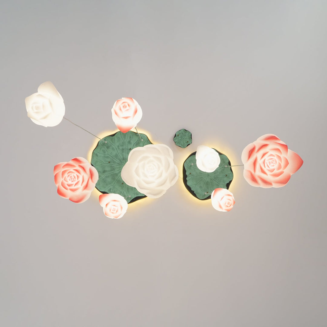 Lustra Chandelier Pendante 7 Lumières Rose Blanc - Neutralighting