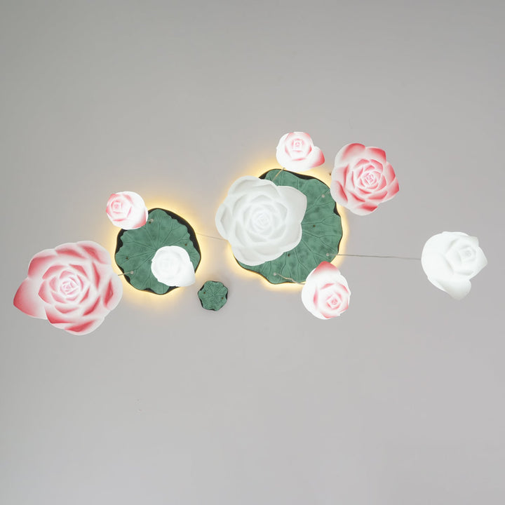 Lustra Chandelier Pendante 7 Lumières Rose Blanc - Neutralighting