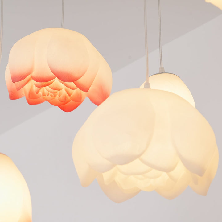 Lustra Chandelier Pendante 7 Lumières Rose Blanc - Neutralighting
