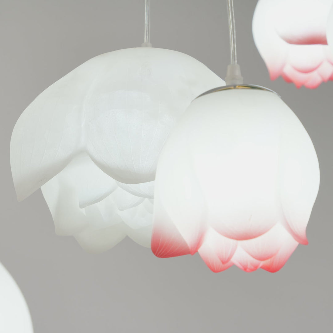 Lustra Chandelier Pendante 7 Lumières Rose Blanc - Neutralighting