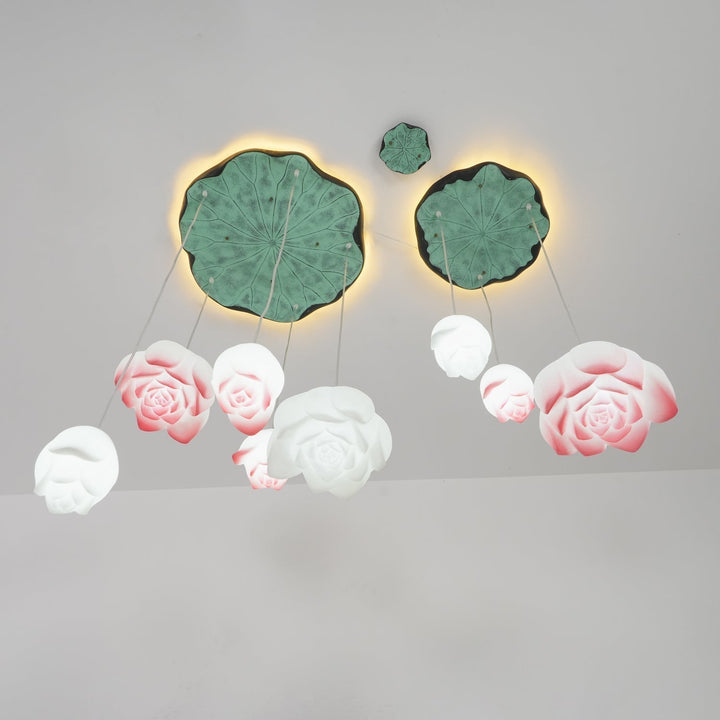 Lustra Chandelier Pendante 7 Lumières Rose Blanc - Neutralighting