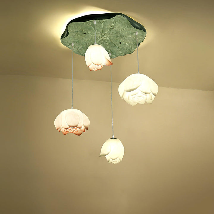 Lustra Chandelier Pendante 7 Lumières Rose Blanc - Neutralighting