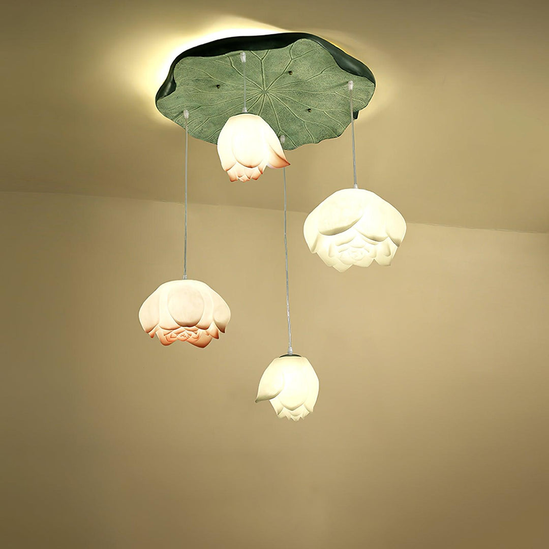 Lustra Chandelier Pendante 7 Lumières Rose Blanc - Neutralighting