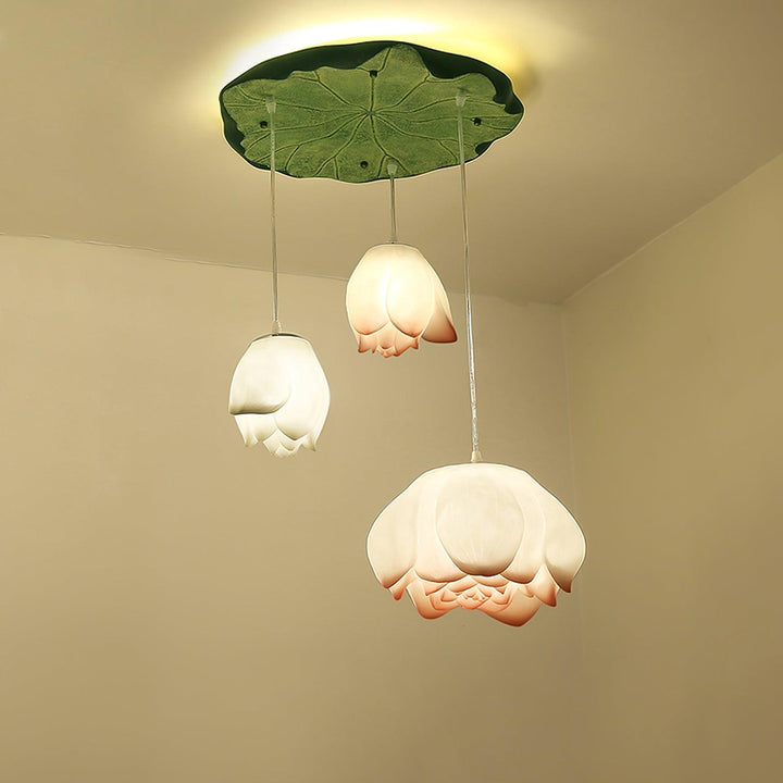 Lustra Chandelier Pendante 7 Lumières Rose Blanc - Neutralighting