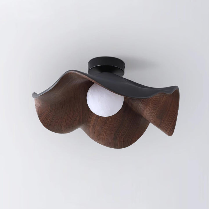 Solara Plafonnier Feuille de Lotus avec finition bois et blanc - Neutralighting
