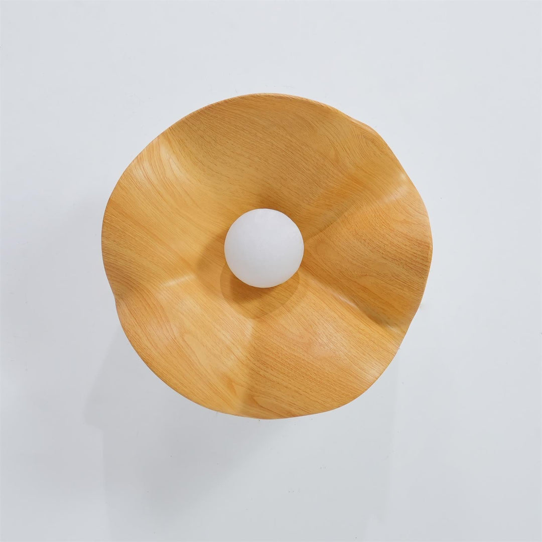 Solara Plafonnier Feuille de Lotus avec finition bois et blanc - Neutralighting