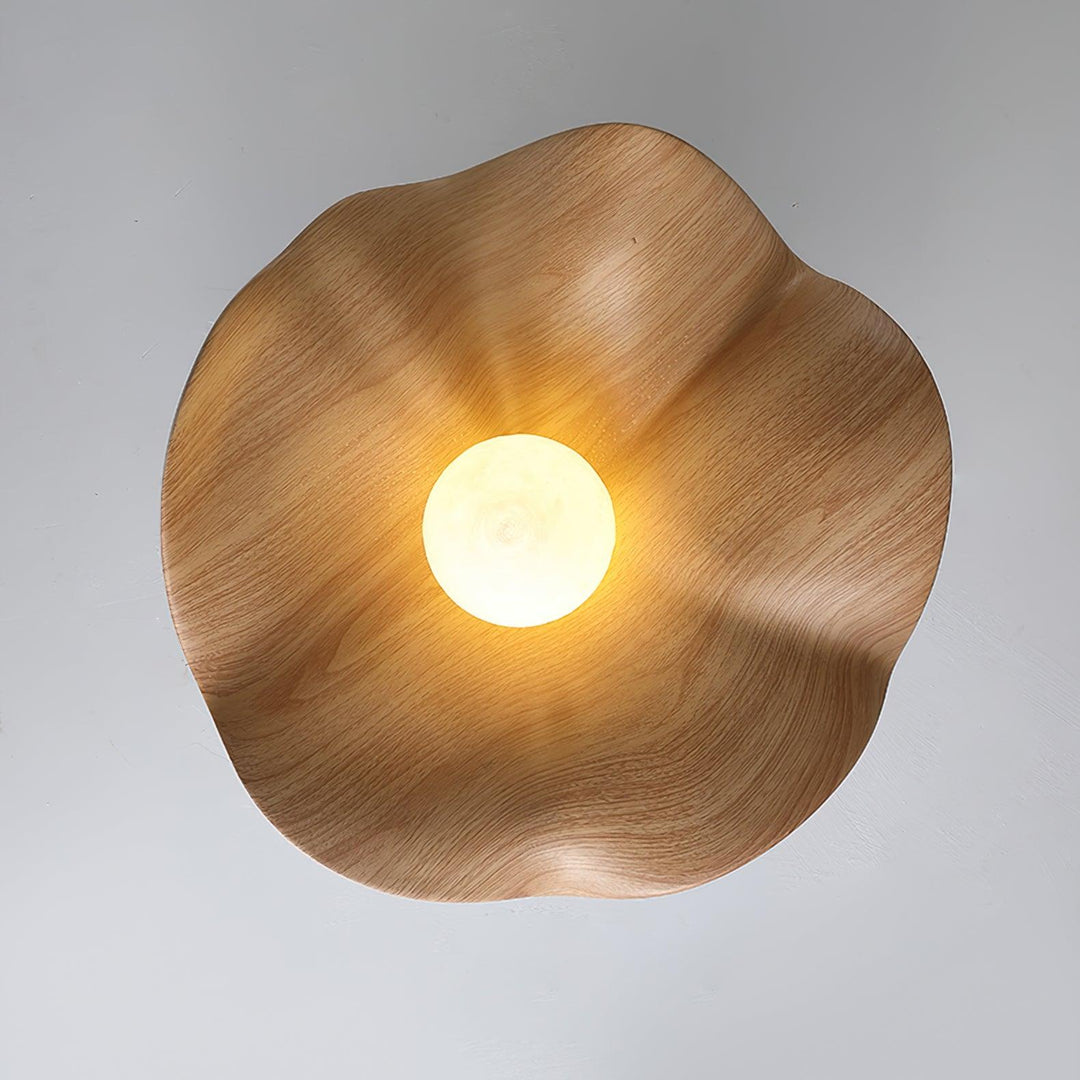 Solara Plafonnier Feuille de Lotus avec finition bois et blanc - Neutralighting