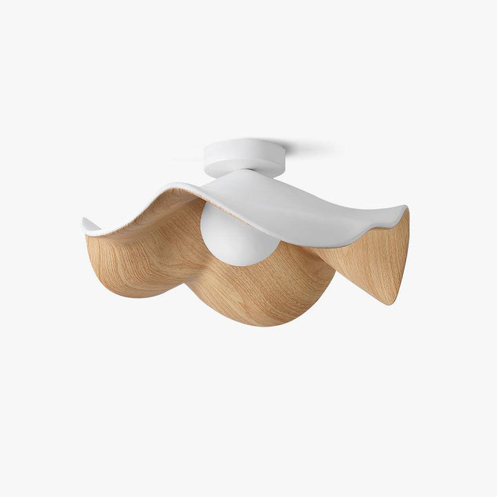 Solara Plafonnier Feuille de Lotus avec finition bois et blanc - Neutralighting