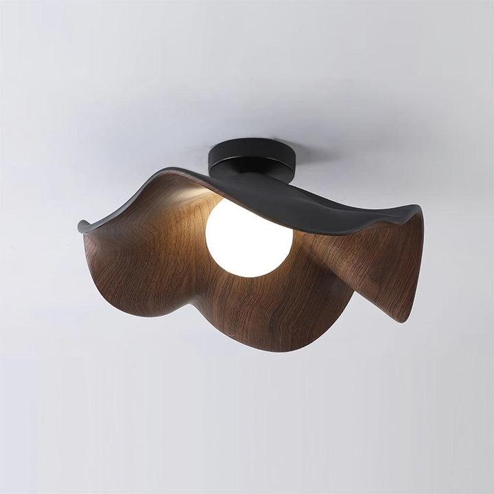 Solara Plafonnier Feuille de Lotus avec finition bois et blanc - Neutralighting