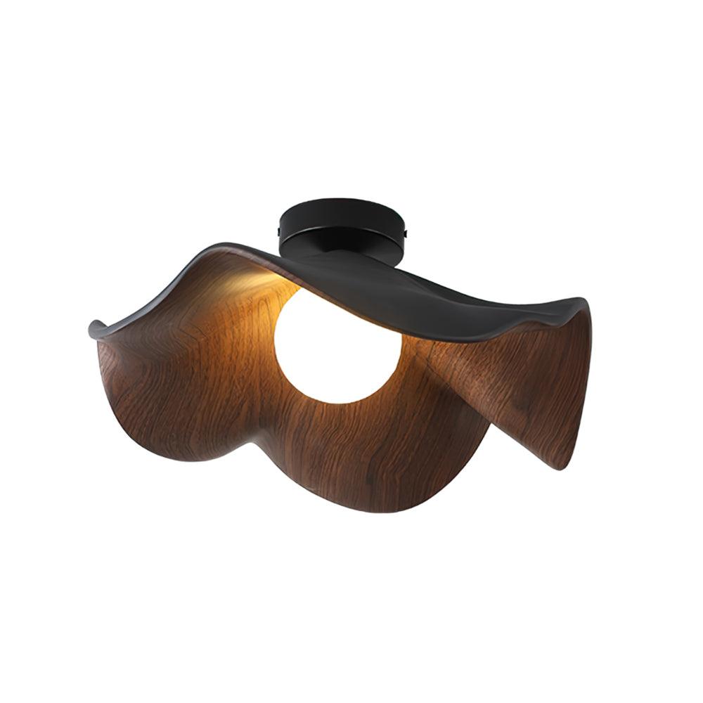 Solara Plafonnier Feuille de Lotus avec finition bois et blanc - Neutralighting