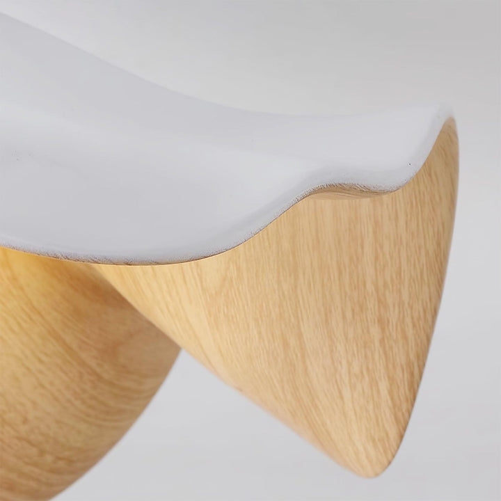 Solara Plafonnier Feuille de Lotus avec finition bois et blanc - Neutralighting