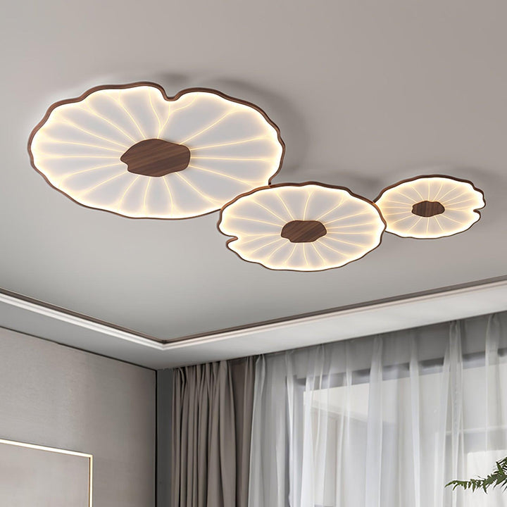 Solara Plafonnier Feuille de Lotus avec Finition Bois - Neutralighting