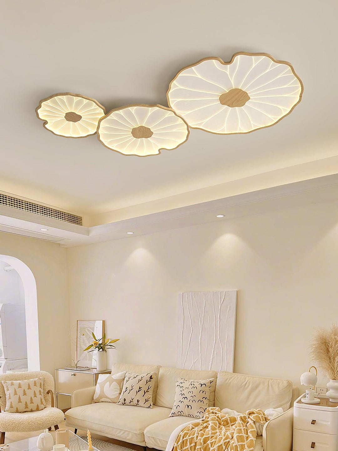 Solara Plafonnier Feuille de Lotus avec Finition Bois - Neutralighting