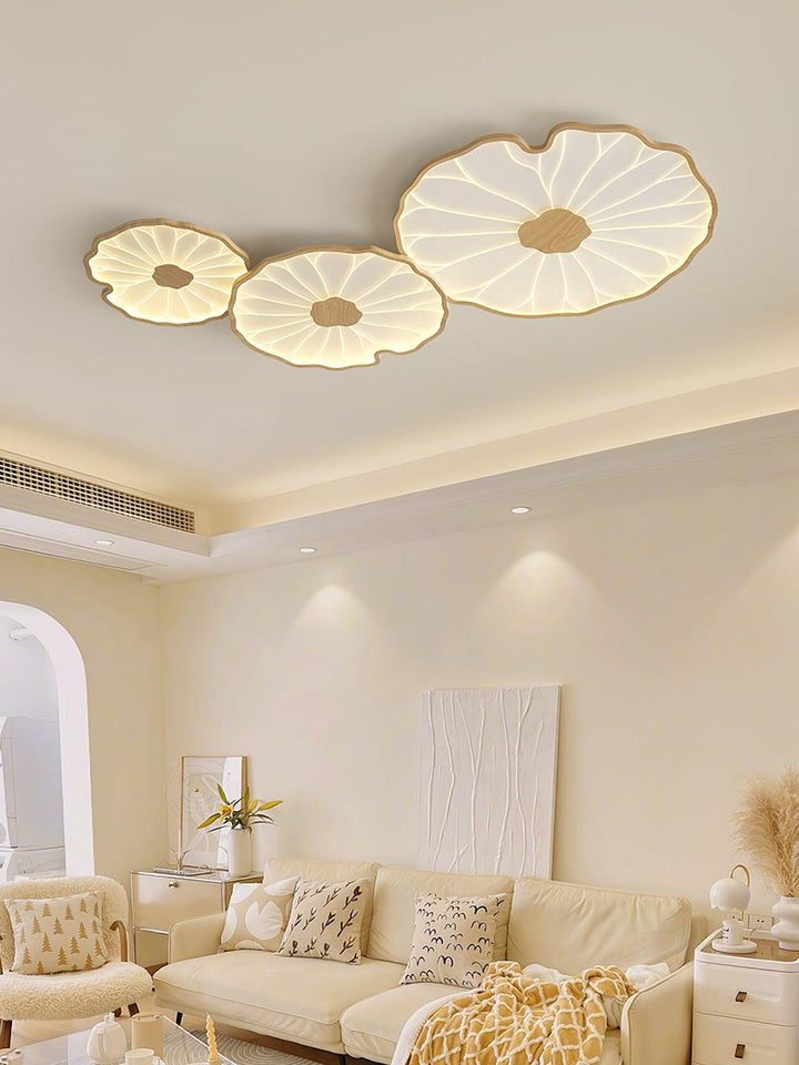 Solara Plafonnier Feuille de Lotus avec Finition Bois - Neutralighting