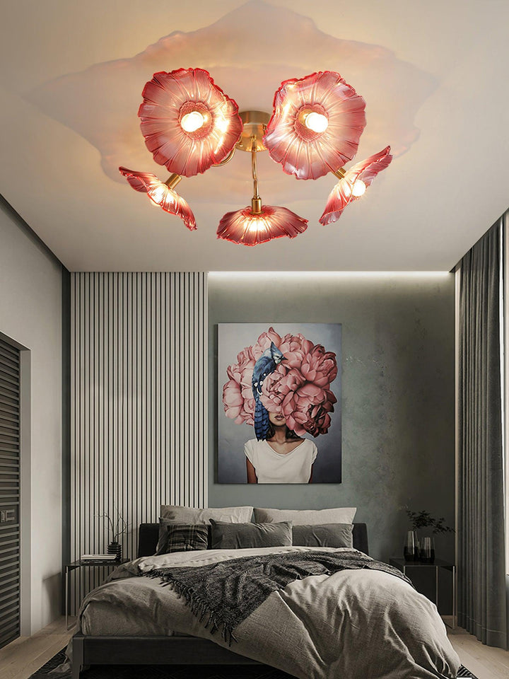 Solara Plafonnier en Verre Feuille avec Laiton Élégant - Neutralighting