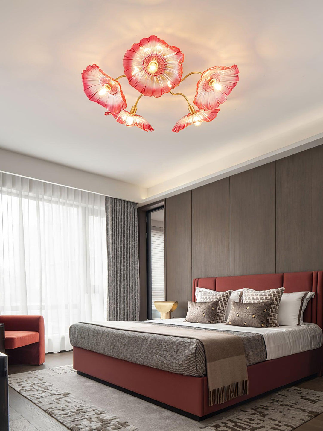 Solara Plafonnier en Verre Feuille avec Laiton Élégant - Neutralighting