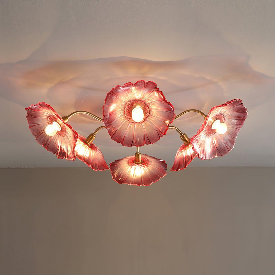 Solara Plafonnier en Verre Feuille avec Laiton Élégant - Neutralighting