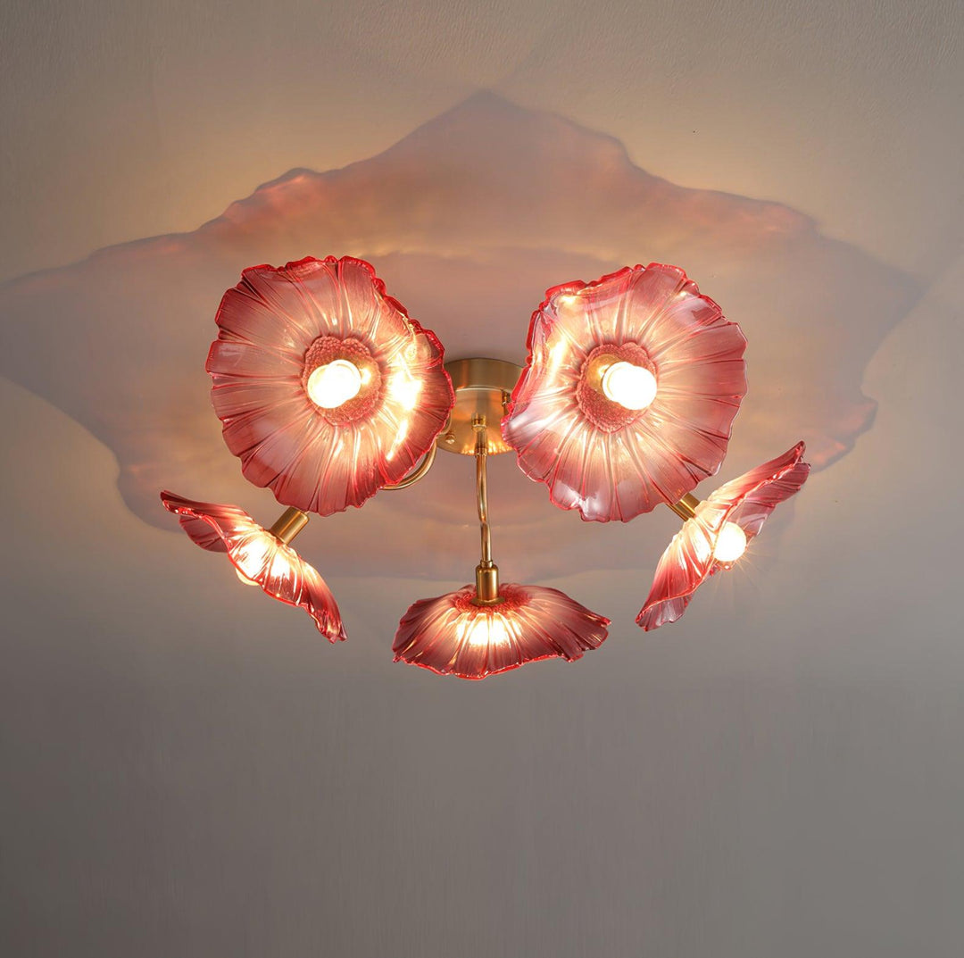 Solara Plafonnier en Verre Feuille avec Laiton Élégant - Neutralighting