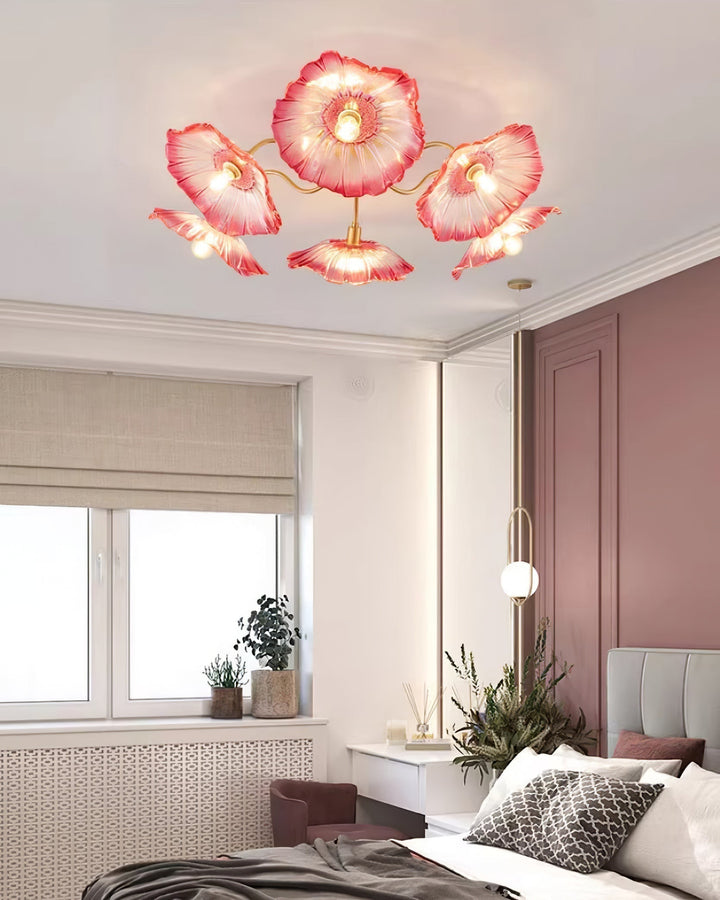 Solara Plafonnier en Verre Feuille avec Laiton Élégant - Neutralighting