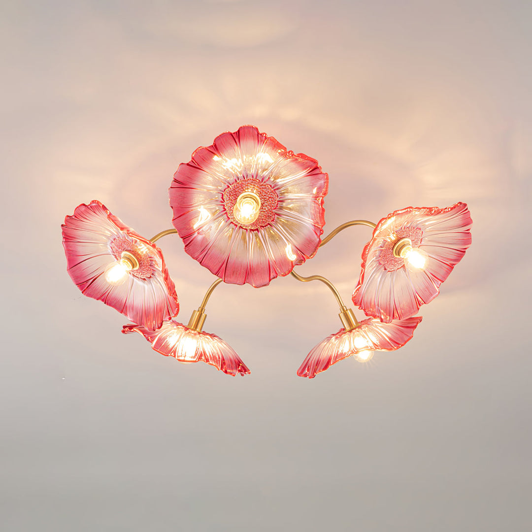 Solara Plafonnier en Verre Feuille avec Laiton Élégant - Neutralighting