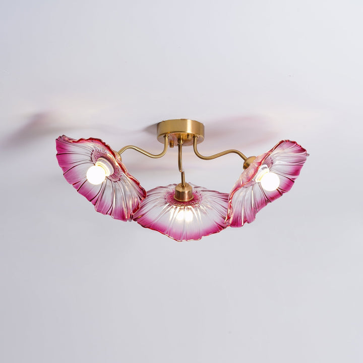 Solara Plafonnier en Verre Feuille avec Laiton Élégant - Neutralighting