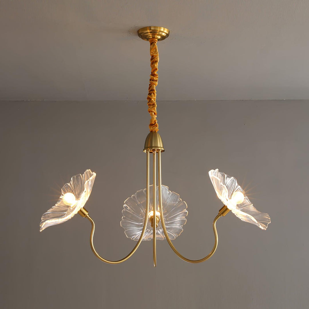 Lustra Chandelier Feuille de Lotus en Verre - Neutralighting