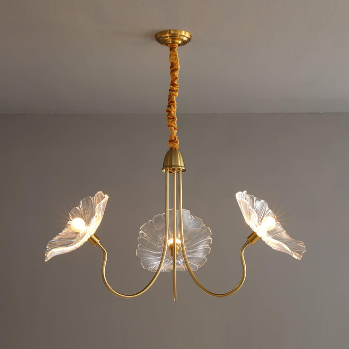 Lustra Chandelier Feuille de Lotus en Verre - Neutralighting