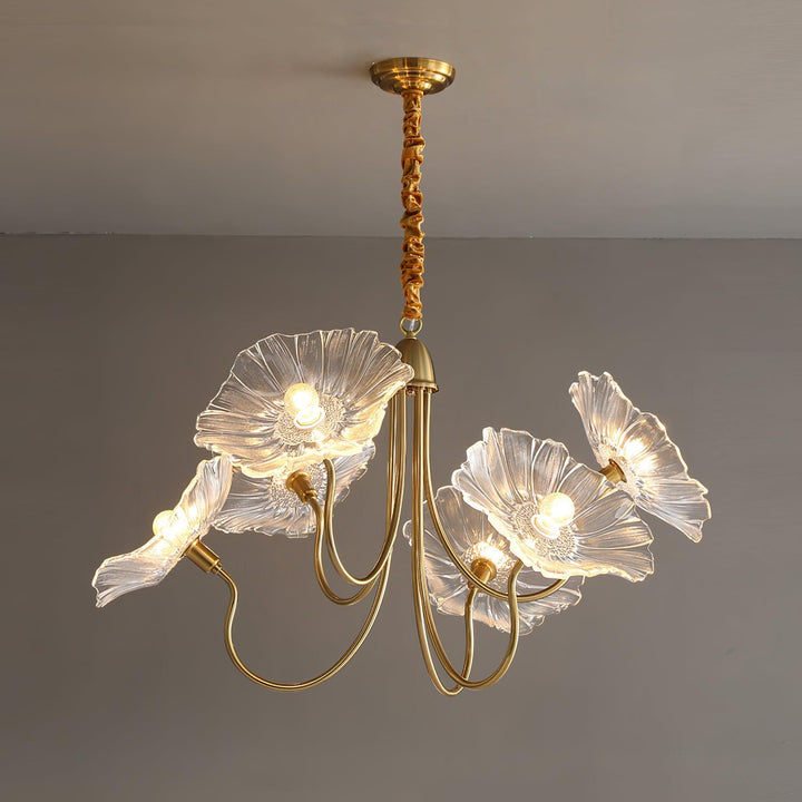 Lustra Chandelier Feuille de Lotus en Verre - Neutralighting