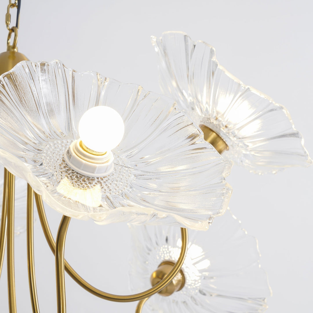 Lustra Chandelier Feuille de Lotus en Verre - Neutralighting