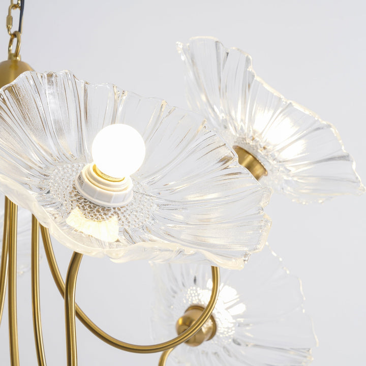 Lustra Chandelier Feuille de Lotus en Verre - Neutralighting