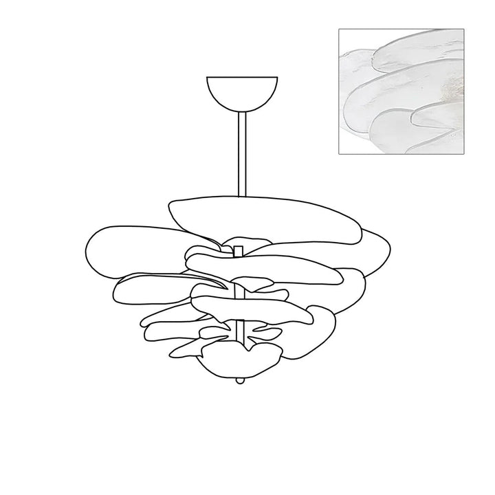 Evvinora Lustre en Métal et Verre à Couches de Feuilles Créativité Individuelle - Neutralighting