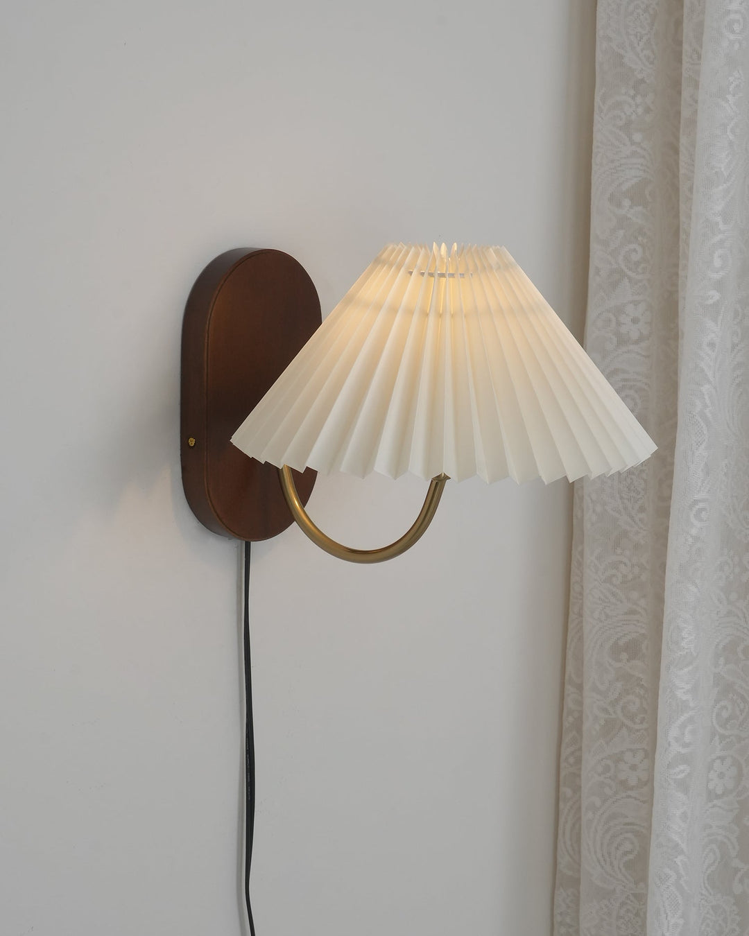 Auburn Fabric Plug In Wall Lamp - Neutralighting