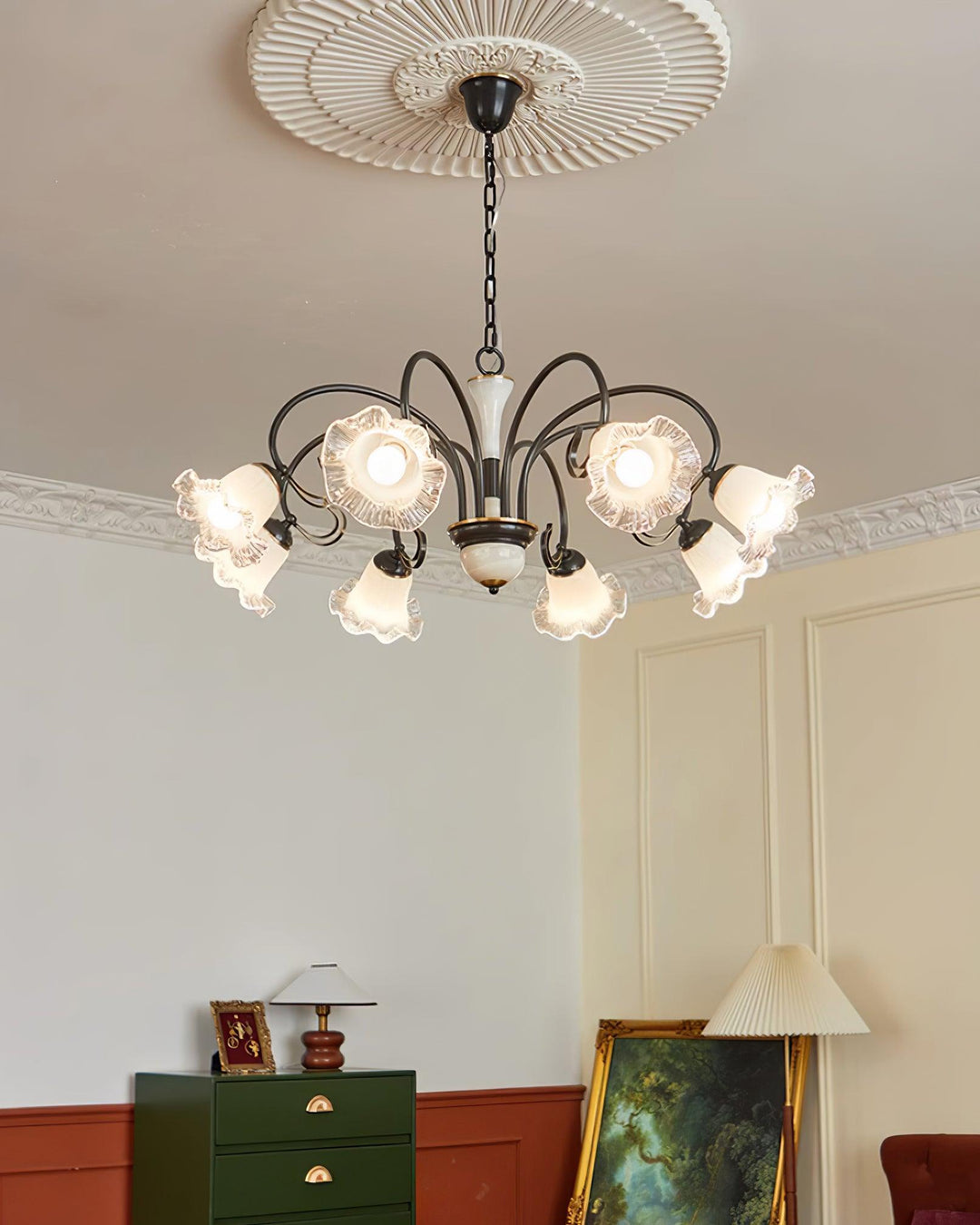 Umiron Chandelier Fer Verre Gothique - Neutralighting
