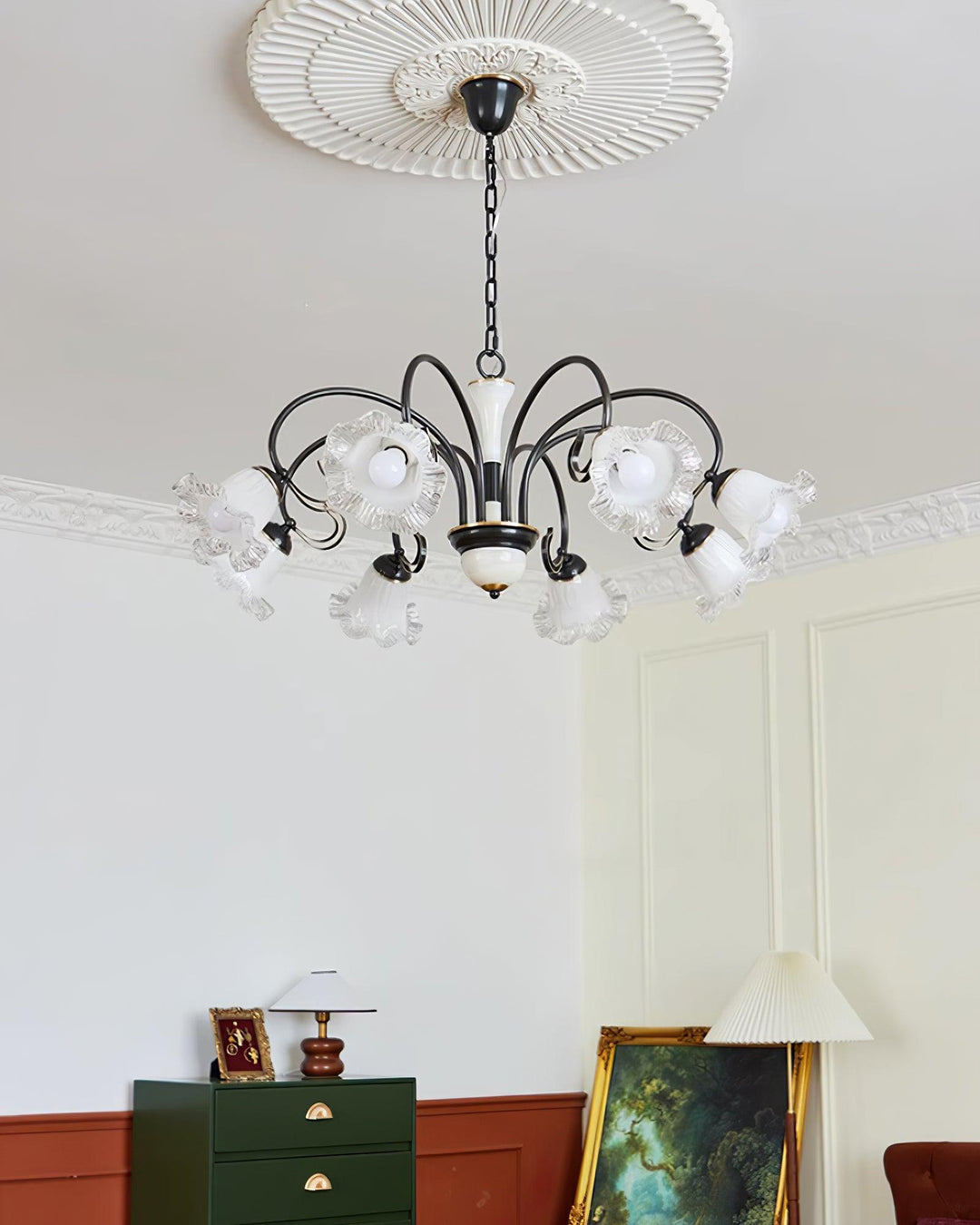 Umiron Chandelier Fer Verre Gothique - Neutralighting