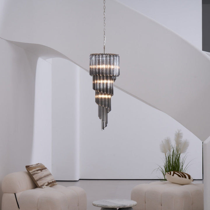 Aurora Lustre Fumé Verre Spirale - Neutralighting