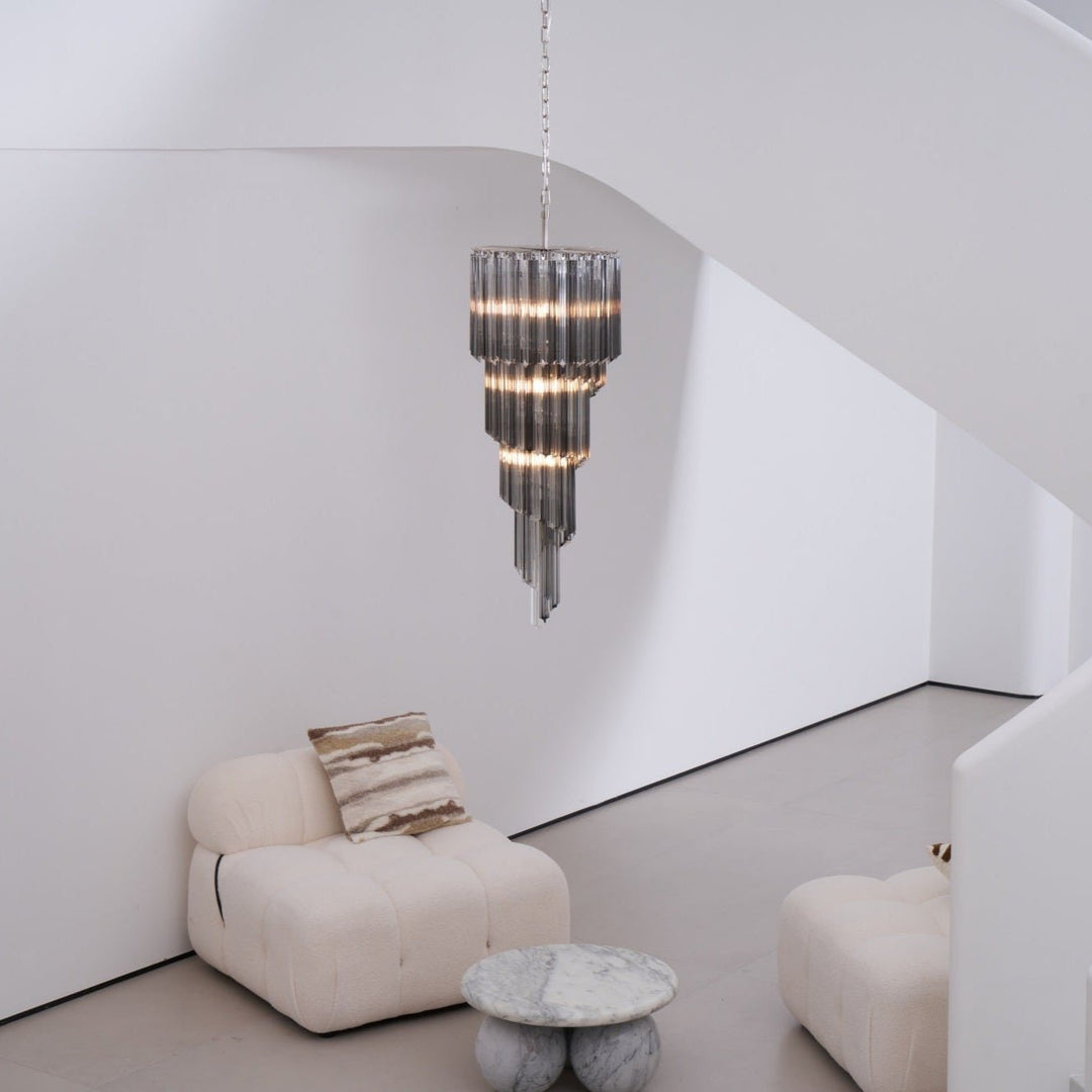 Aurora Lustre Fumé Verre Spirale - Neutralighting
