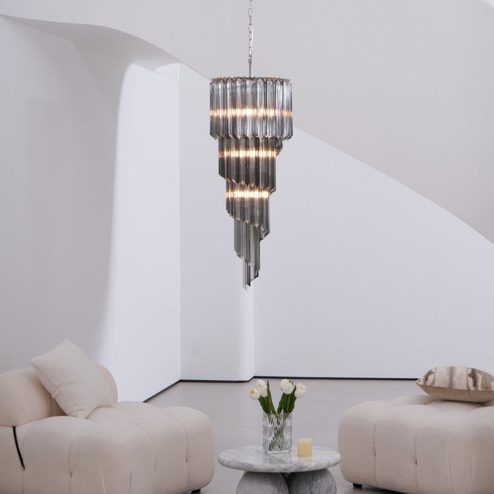 Aurora Lustre Fumé Verre Spirale - Neutralighting