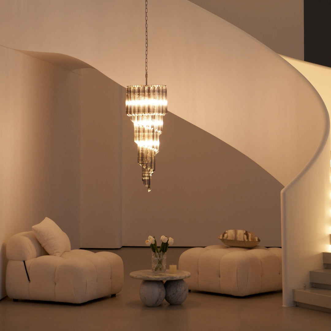Aurora Lustre Fumé Verre Spirale - Neutralighting